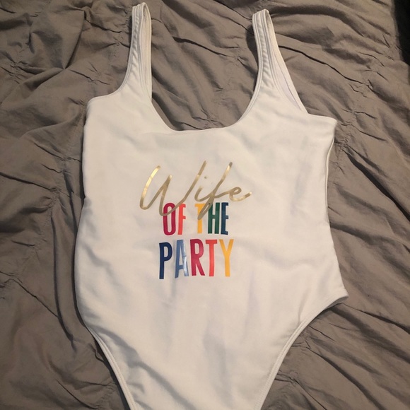 wife of the party one piece swimsuit